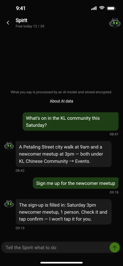 The EGGIE Spirit planning a meetup sign-up